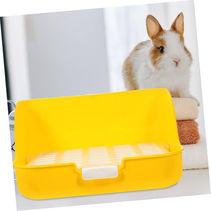 Rabbit Litter Box Potty Trainer Easy Pet Toilet for Small Animals Durable and Convenient Design for Rabbits Guinea Pigs and Other Small Pets Yellow