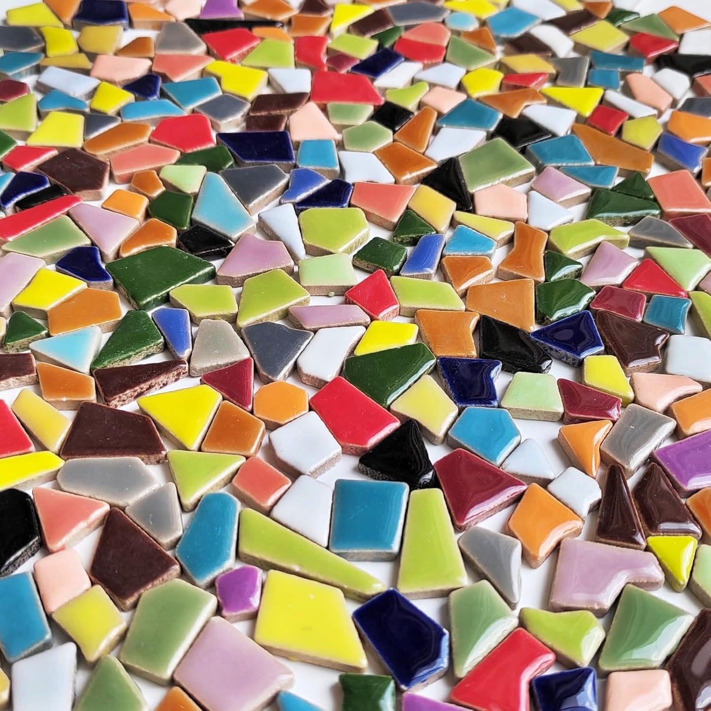 1.1 LB Irregular Ceramic Mosaic Tiles for Crafts, Mosaic Tiles for Crafts Bulk, Mosaic Pieces for Crafts, Stepping Stones, Decoration, and More, DIY Stepping Stone Kit