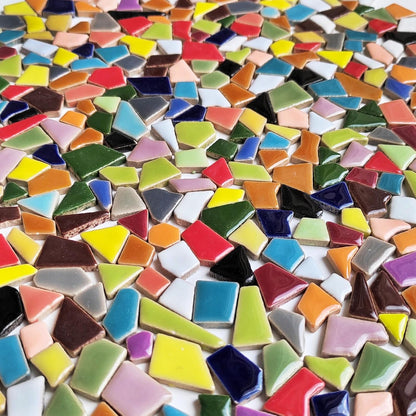 1.1 LB Irregular Ceramic Mosaic Tiles for Crafts, Mosaic Tiles for Crafts Bulk, Mosaic Pieces for Crafts, Stepping Stones, Decoration, and More, DIY Stepping Stone Kit