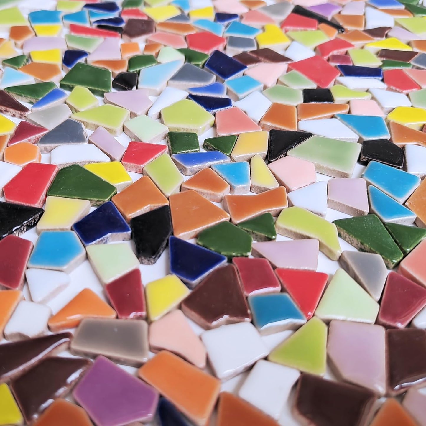 1.1 LB Irregular Ceramic Mosaic Tiles for Crafts, Mosaic Tiles for Crafts Bulk, Mosaic Pieces for Crafts, Stepping Stones, Decoration, and More, DIY Stepping Stone Kit