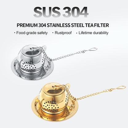 2-Pack Premium Tea Infusers with Spoon – 304 Stainless Steel Loose Leaf Tea Strainer & Steeper – Cute Teapot Design for a Thoughtful Brewing Journey