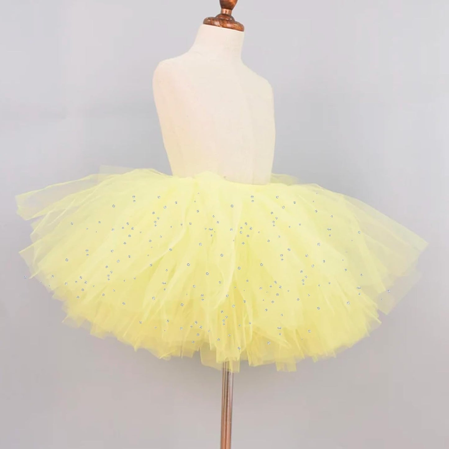 Light Yellow Glitter Tulle Rolls 6 Inch by 10 Yards Sequin Tulle Fabric Ribbon for DIY Tutu Skirt Sewing Bow Decorations Craft Supplies Birthday Wedding Baby Shower Party Decoration