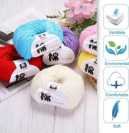 Cotton Yarn,100% Cotton Soft Knitting Yarn [for Hand DIY Bag Cushion Crocheting Knitting Projects Home Decor], -4 Skeins/4×218yards/4×4.54oz/Light Yellow