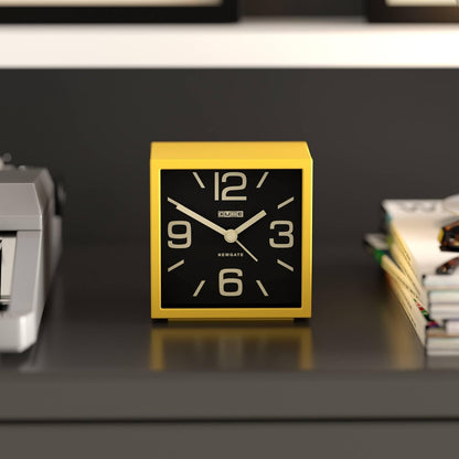 ® Cube Alarm Clock | Design-led Cube Shaped Retro Alarm | Citrus Yellow | Ideal for Bedside, Desk, Shelf & Mantel | Mid-Century Retro Bedroom & Office Accessory