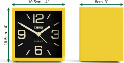® Cube Alarm Clock | Design-led Cube Shaped Retro Alarm | Citrus Yellow | Ideal for Bedside, Desk, Shelf & Mantel | Mid-Century Retro Bedroom & Office Accessory
