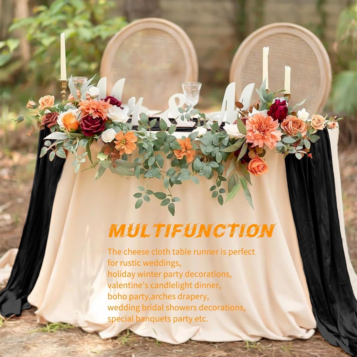 10 Pack Light Yellow Cheesecloth Table Runner 17x108 Inch Semi Sheer Boho Gauze Cheese Cloth Table Runners, for Wedding Bridal Shower Birthday Party Home Decor Garden Farmhouse