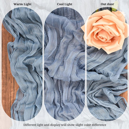 10 Pack Light Yellow Cheesecloth Table Runner 17x108 Inch Semi Sheer Boho Gauze Cheese Cloth Table Runners, for Wedding Bridal Shower Birthday Party Home Decor Garden Farmhouse