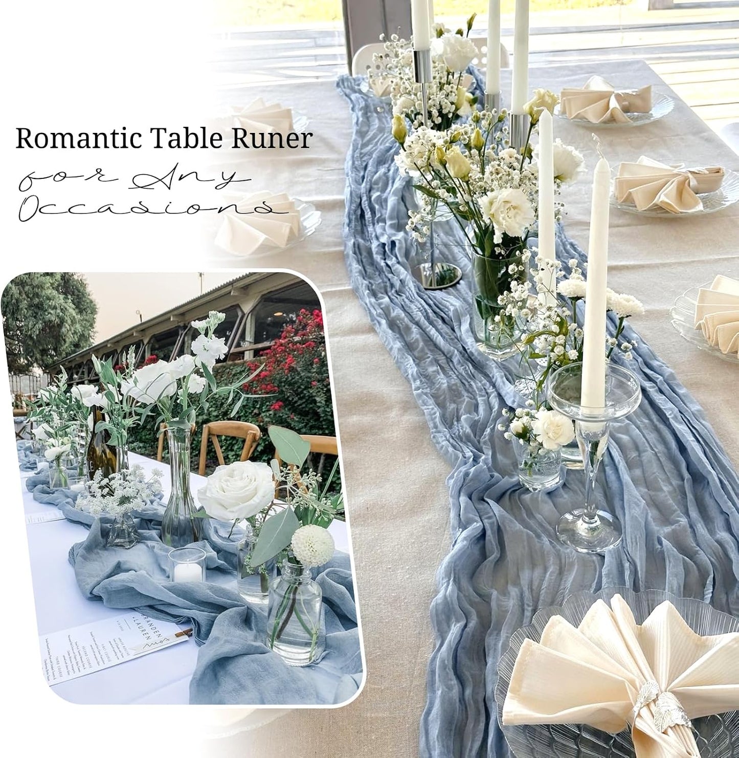 10 Pack Light Yellow Cheesecloth Table Runner 17x108 Inch Semi Sheer Boho Gauze Cheese Cloth Table Runners, for Wedding Bridal Shower Birthday Party Home Decor Garden Farmhouse