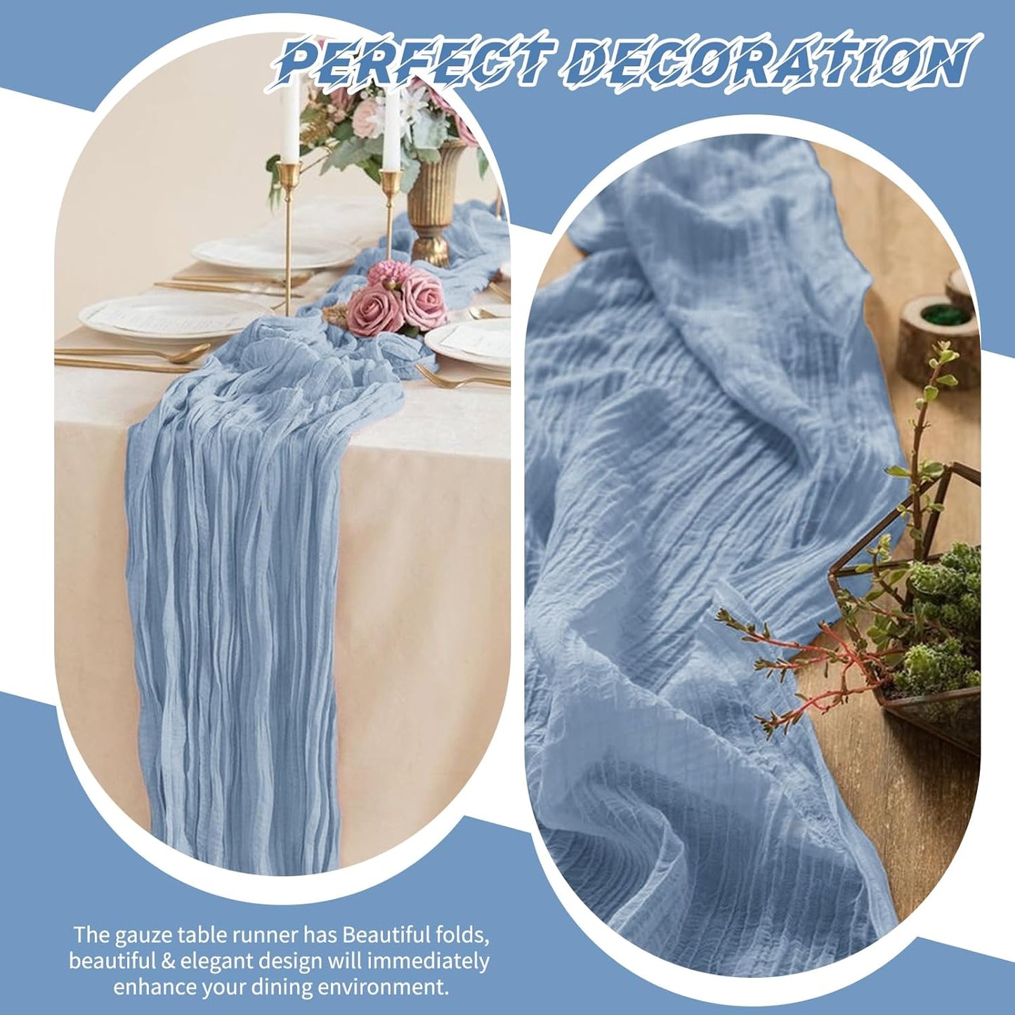 10 Pack Light Yellow Cheesecloth Table Runner 17x108 Inch Semi Sheer Boho Gauze Cheese Cloth Table Runners, for Wedding Bridal Shower Birthday Party Home Decor Garden Farmhouse