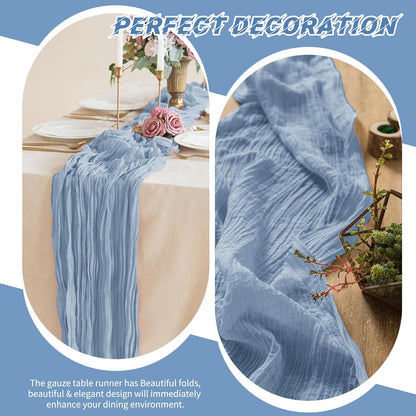 10 Pack Light Yellow Cheesecloth Table Runner 17x108 Inch Semi Sheer Boho Gauze Cheese Cloth Table Runners, for Wedding Bridal Shower Birthday Party Home Decor Garden Farmhouse