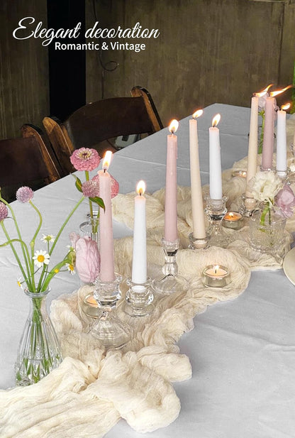 10 Pack Light Yellow Cheesecloth Table Runner 17x108 Inch Semi Sheer Boho Gauze Cheese Cloth Table Runners, for Wedding Bridal Shower Birthday Party Home Decor Garden Farmhouse