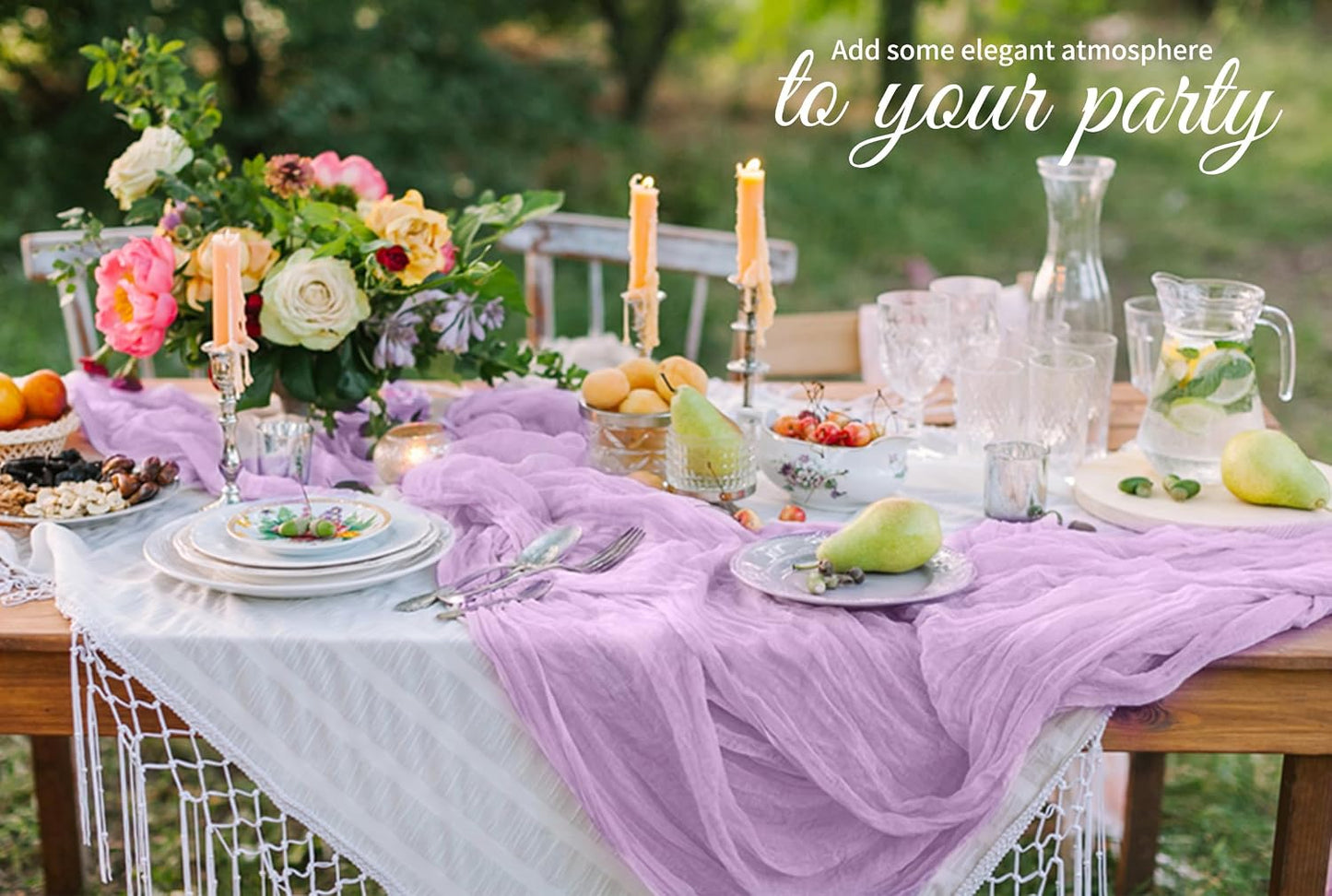 10 Pack Light Yellow Cheesecloth Table Runner 17x108 Inch Semi Sheer Boho Gauze Cheese Cloth Table Runners, for Wedding Bridal Shower Birthday Party Home Decor Garden Farmhouse
