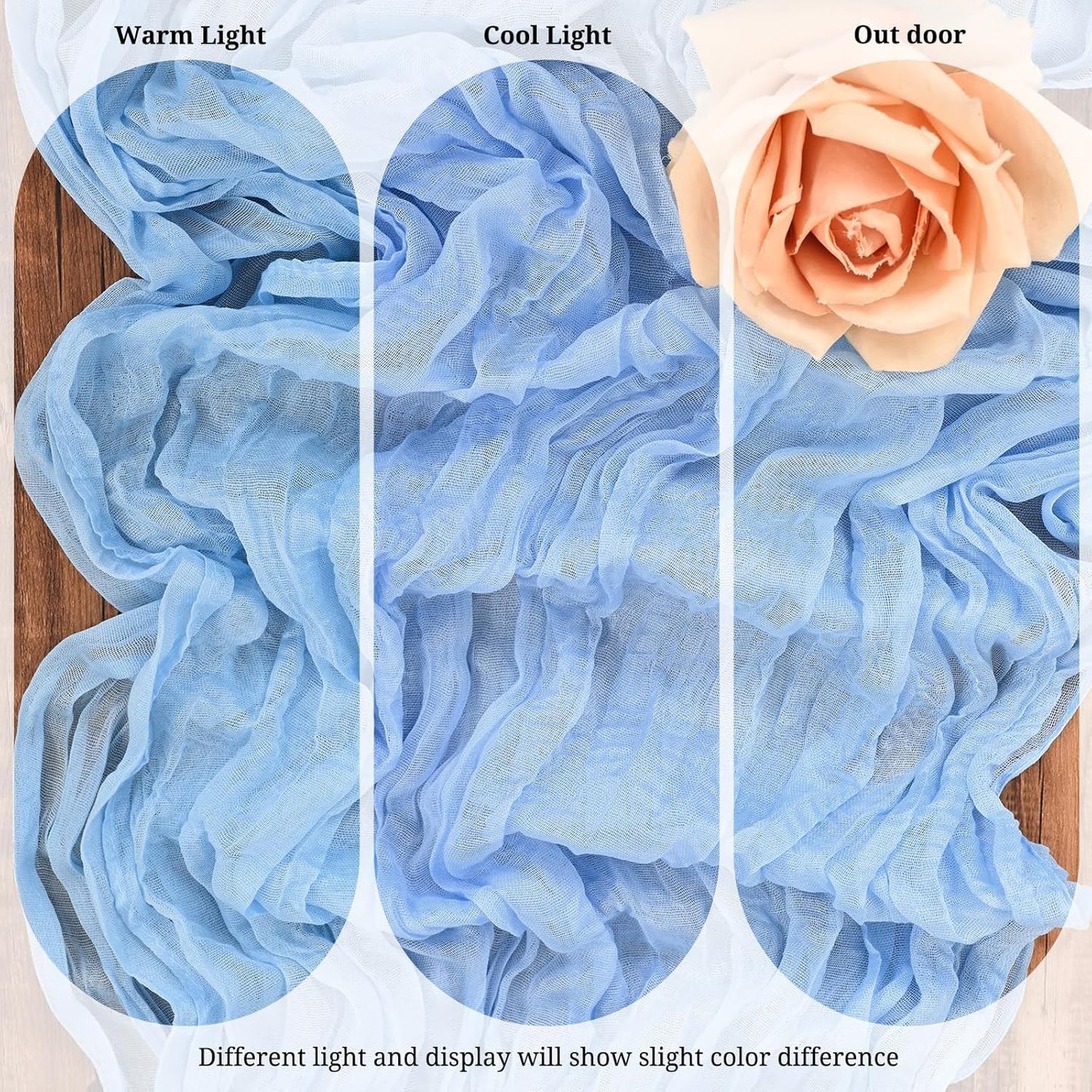 10 Pack Light Yellow Cheesecloth Table Runner 17x108 Inch Semi Sheer Boho Gauze Cheese Cloth Table Runners, for Wedding Bridal Shower Birthday Party Home Decor Garden Farmhouse