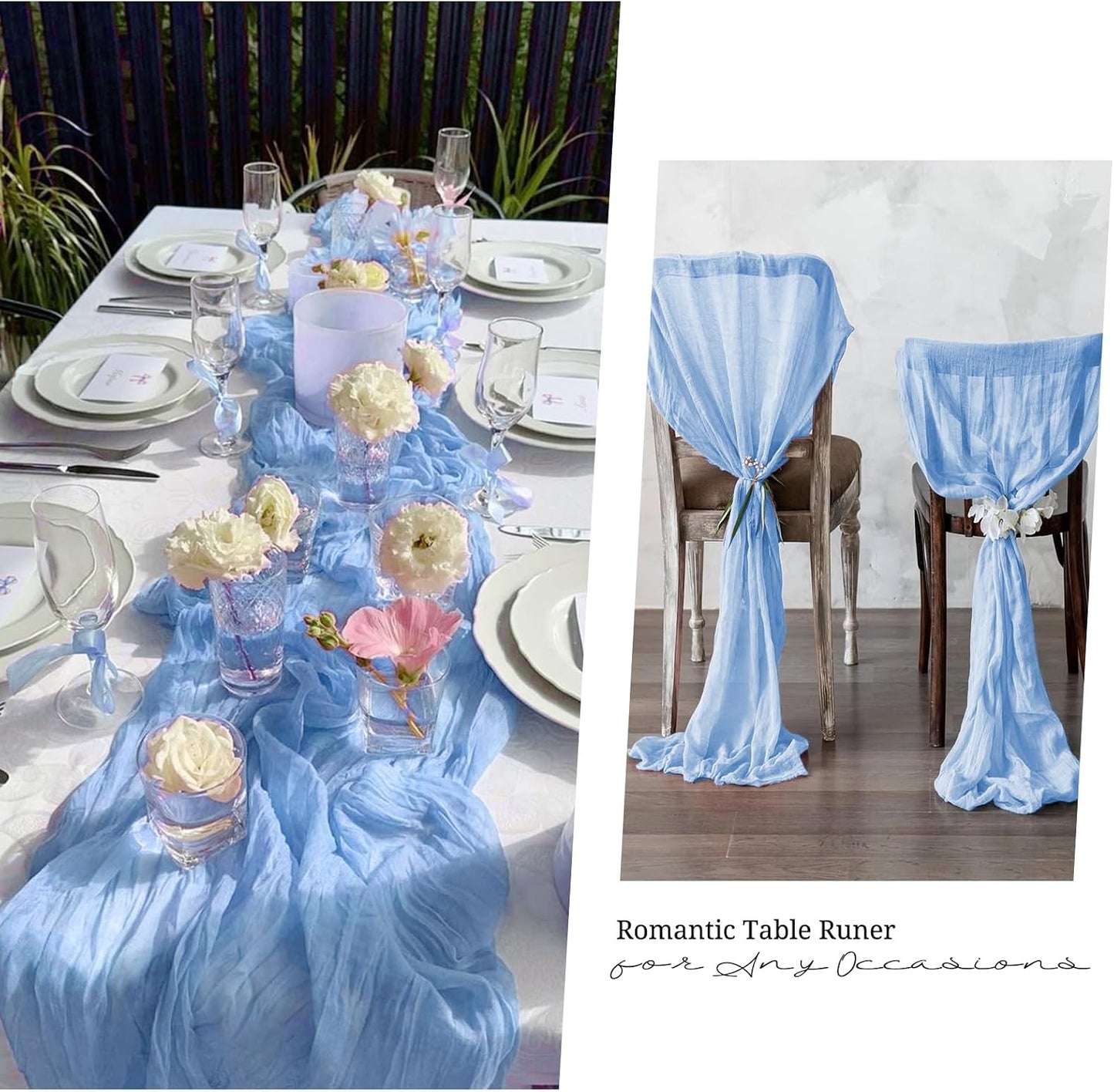 10 Pack Light Yellow Cheesecloth Table Runner 17x108 Inch Semi Sheer Boho Gauze Cheese Cloth Table Runners, for Wedding Bridal Shower Birthday Party Home Decor Garden Farmhouse
