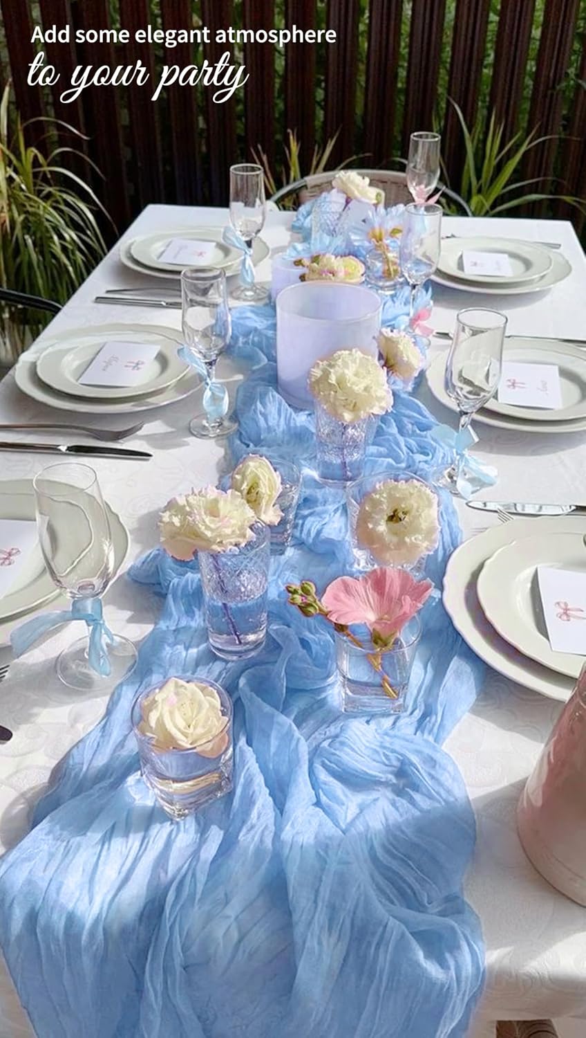10 Pack Light Yellow Cheesecloth Table Runner 17x108 Inch Semi Sheer Boho Gauze Cheese Cloth Table Runners, for Wedding Bridal Shower Birthday Party Home Decor Garden Farmhouse