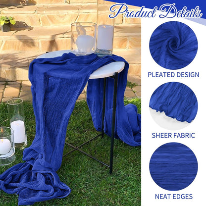 10 Pack Light Yellow Cheesecloth Table Runner 17x108 Inch Semi Sheer Boho Gauze Cheese Cloth Table Runners, for Wedding Bridal Shower Birthday Party Home Decor Garden Farmhouse