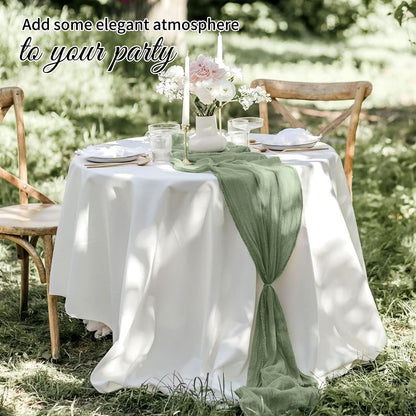 10 Pack Light Yellow Cheesecloth Table Runner 17x108 Inch Semi Sheer Boho Gauze Cheese Cloth Table Runners, for Wedding Bridal Shower Birthday Party Home Decor Garden Farmhouse