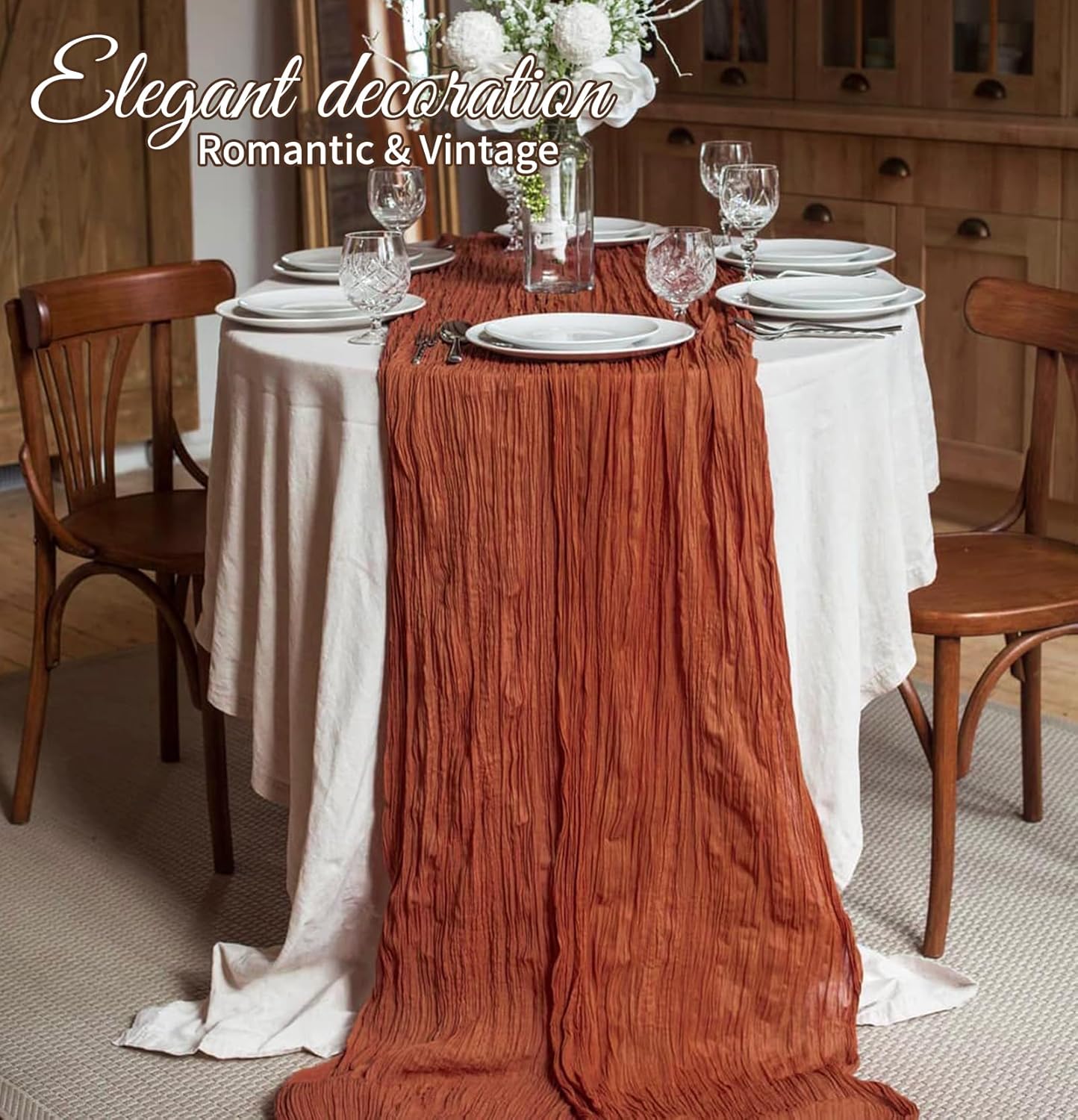 10 Pack Light Yellow Cheesecloth Table Runner 17x108 Inch Semi Sheer Boho Gauze Cheese Cloth Table Runners, for Wedding Bridal Shower Birthday Party Home Decor Garden Farmhouse