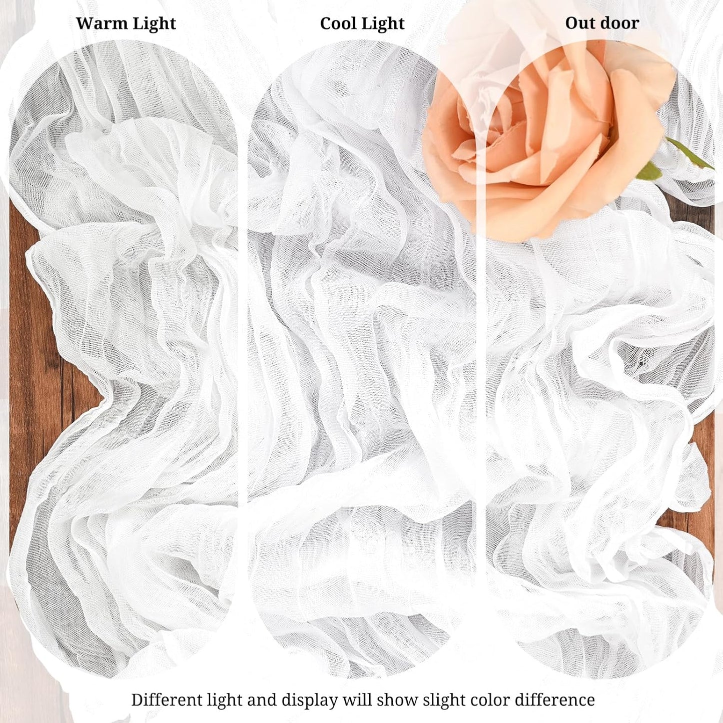 10 Pack Light Yellow Cheesecloth Table Runner 17x108 Inch Semi Sheer Boho Gauze Cheese Cloth Table Runners, for Wedding Bridal Shower Birthday Party Home Decor Garden Farmhouse