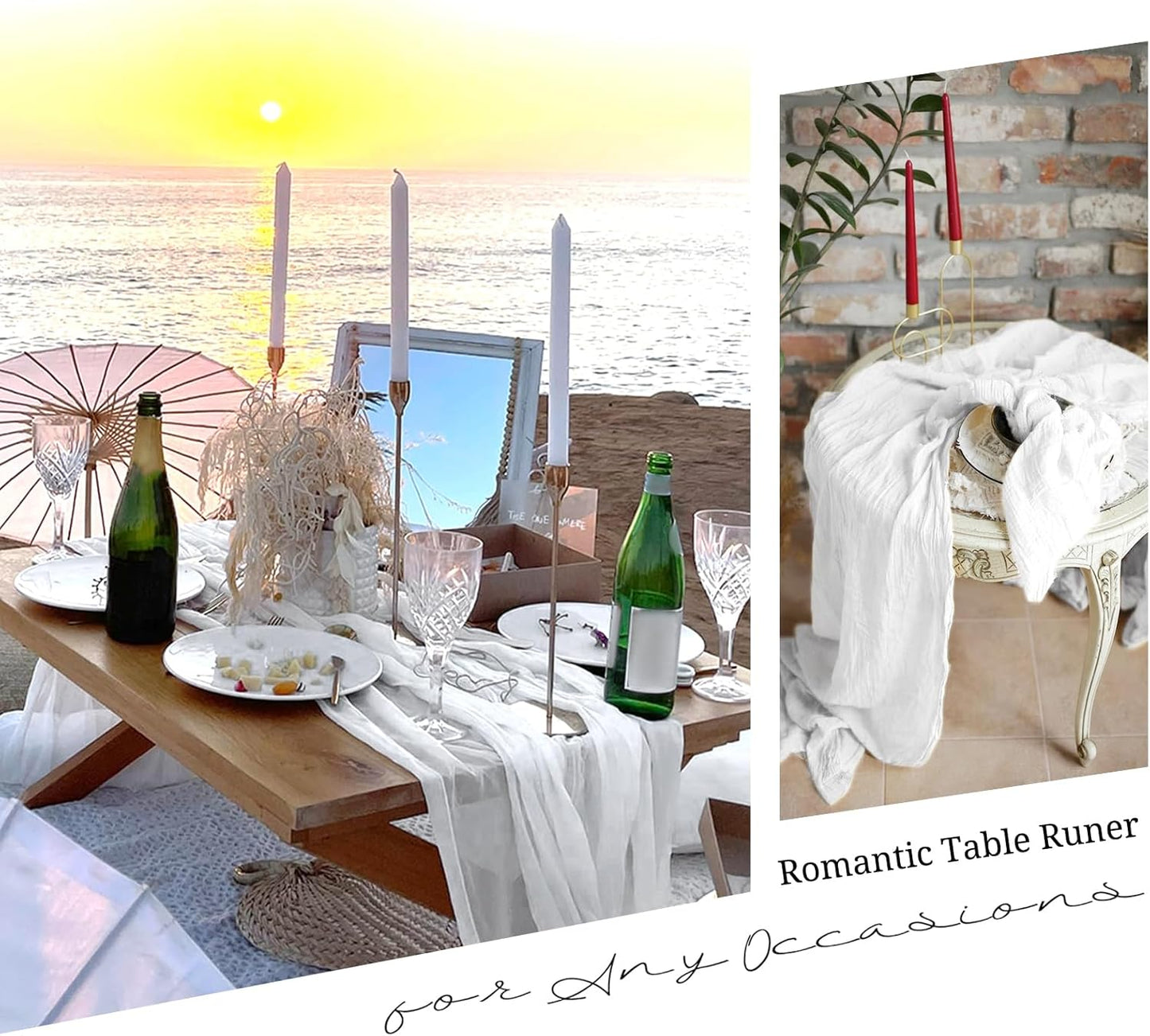 10 Pack Light Yellow Cheesecloth Table Runner 17x108 Inch Semi Sheer Boho Gauze Cheese Cloth Table Runners, for Wedding Bridal Shower Birthday Party Home Decor Garden Farmhouse