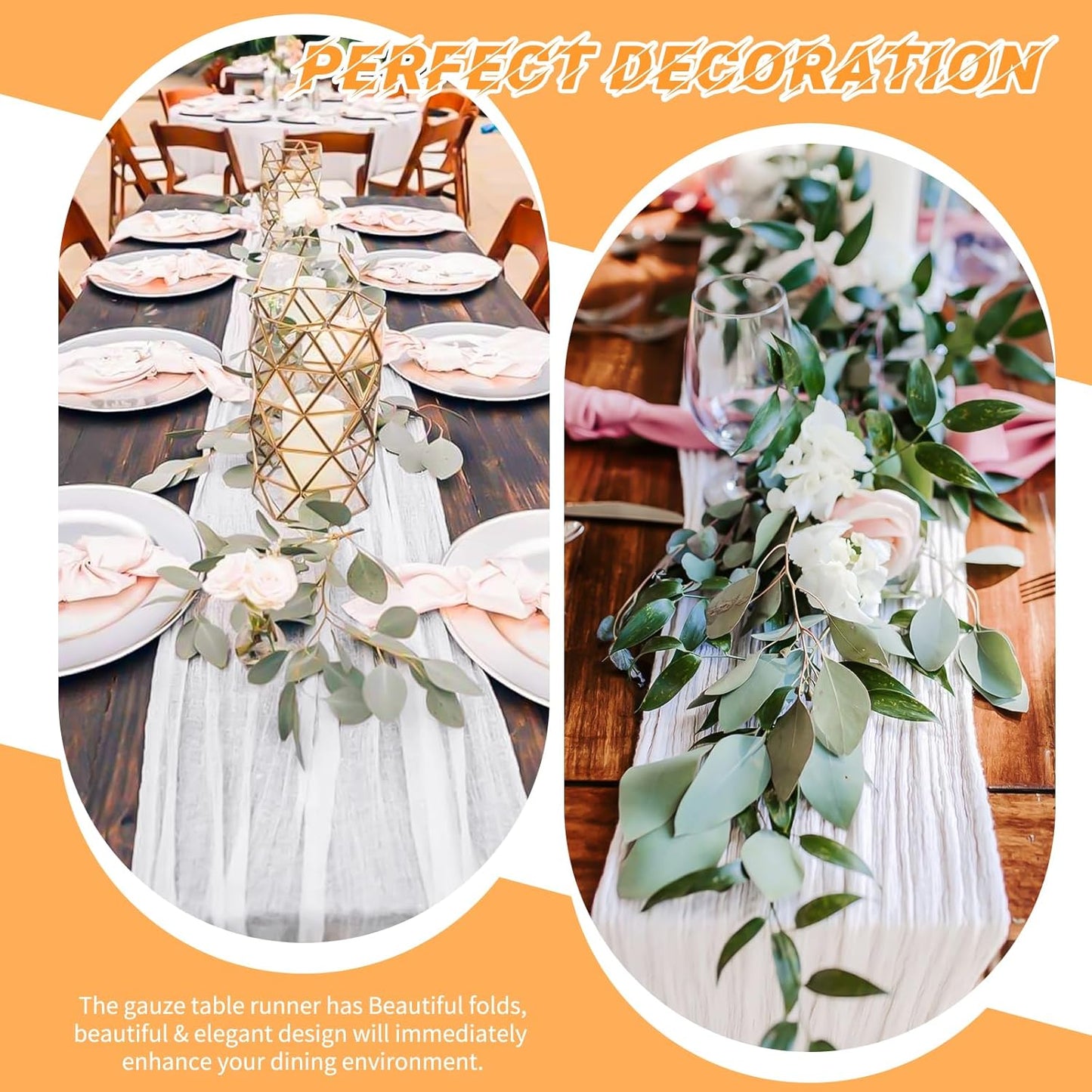 10 Pack Light Yellow Cheesecloth Table Runner 17x108 Inch Semi Sheer Boho Gauze Cheese Cloth Table Runners, for Wedding Bridal Shower Birthday Party Home Decor Garden Farmhouse