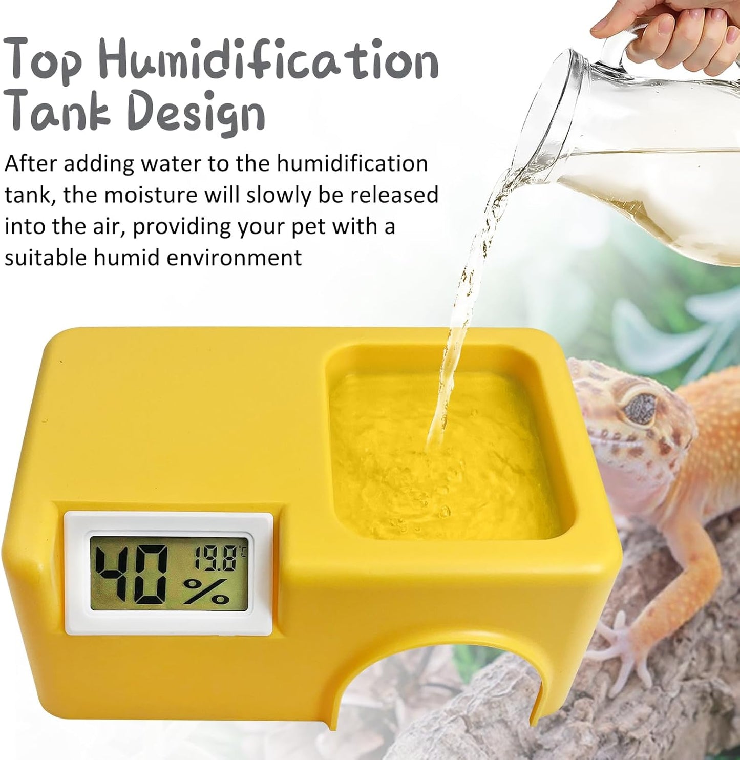 Plastic Snake Hide Reptile Hide Cave Easy to Clean Habitat Decor Leopard Gecko Hideout Suitable for Small Size Crested Gecko Lizard Frogs Newts(Yellow)