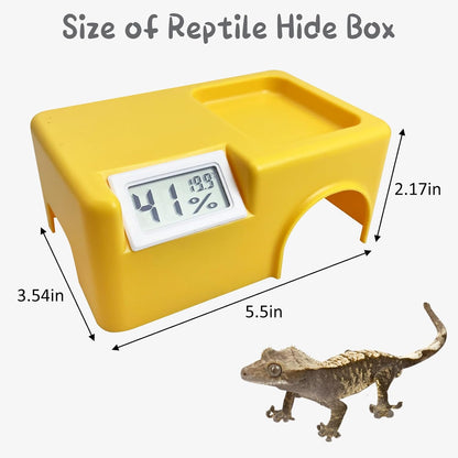 Plastic Snake Hide Reptile Hide Cave Easy to Clean Habitat Decor Leopard Gecko Hideout Suitable for Small Size Crested Gecko Lizard Frogs Newts(Yellow)
