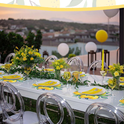 100 Pack Lemon Placemats Bulk 12 x 14 Inch Disposable Paper Lemon Place Mats Mediterranean Decoration Amalfi Coast Party Decorations for Wedding Birthday Bridal Shower Party Decorations