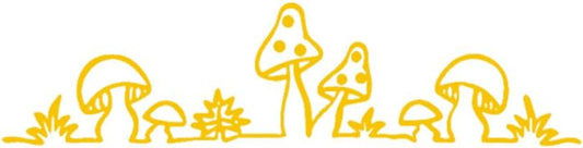 Mushroom Car Rearview Mirror Sticker Decal, Cute Waterproof Vinyl Reflective Decal Accessories for Women, Funny Vehicle Mirror Decoration Sticker for Laptop Motorcycle Truck (Yellow)
