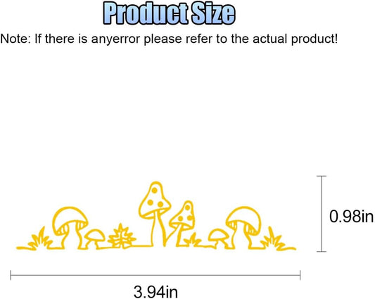 Mushroom Car Rearview Mirror Sticker Decal, Cute Waterproof Vinyl Reflective Decal Accessories for Women, Funny Vehicle Mirror Decoration Sticker for Laptop Motorcycle Truck (Yellow)