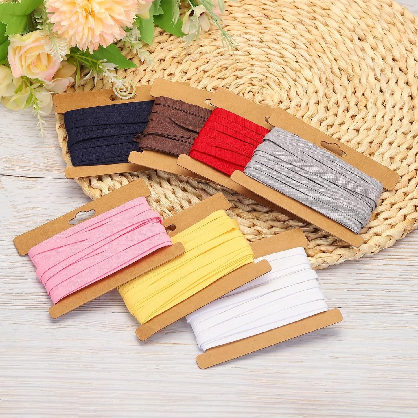 1/4 Inch Double Fold Bias Tape Cotton Continuous Bulk Bias Tape for Sewing,Seaming Quilting Hemming Binding Crafts (Lemon Yellow 6 Yards)