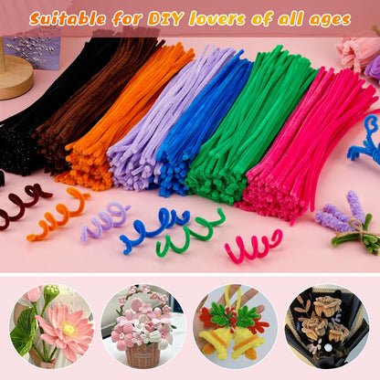 Pipe Cleaners Craft, 100Pcs Yellow Chenille Stems for Craft Supplies | Yellow Pipe Cleaners Bulk for Home Arts and Crafts Supplies, DIY Festivals Bouquet Limpia Pipas for Flower Making