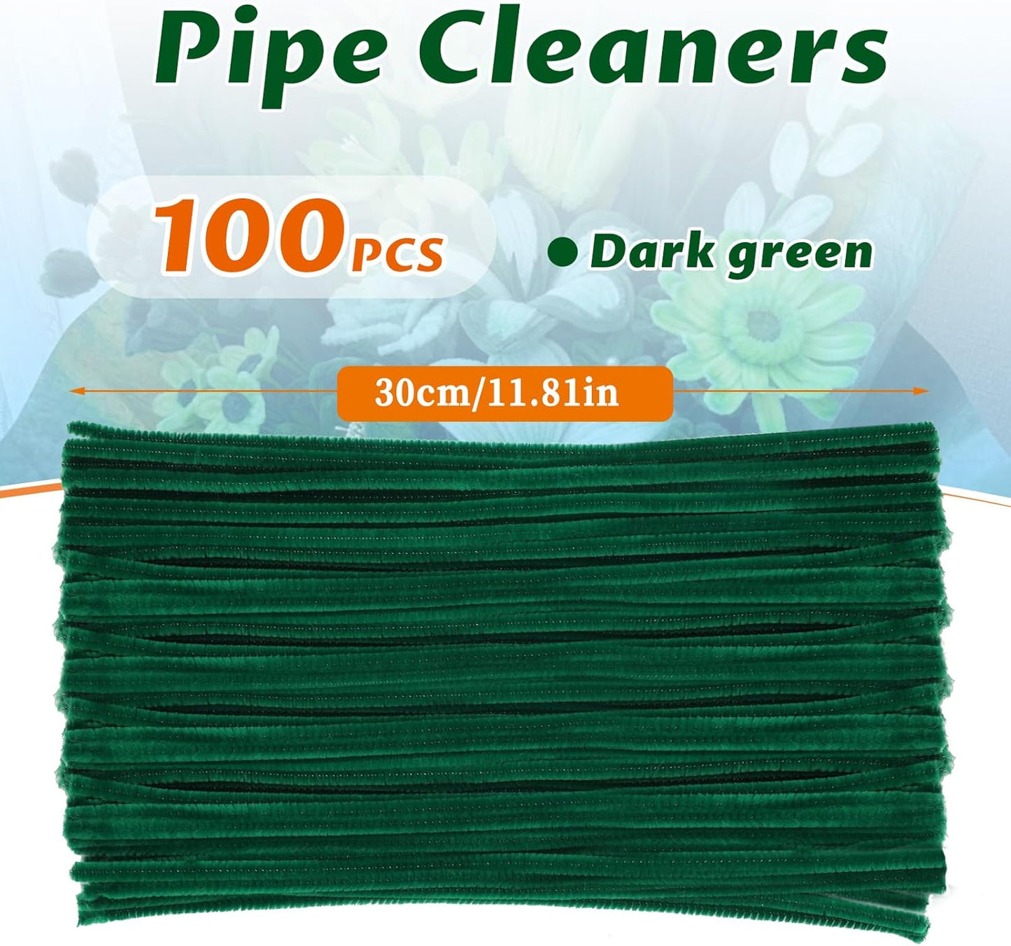 Pipe Cleaners Craft, 100Pcs Yellow Chenille Stems for Craft Supplies | Yellow Pipe Cleaners Bulk for Home Arts and Crafts Supplies, DIY Festivals Bouquet Limpia Pipas for Flower Making