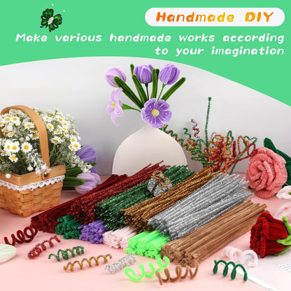 Pipe Cleaners Craft, 100Pcs Yellow Chenille Stems for Craft Supplies | Yellow Pipe Cleaners Bulk for Home Arts and Crafts Supplies, DIY Festivals Bouquet Limpia Pipas for Flower Making