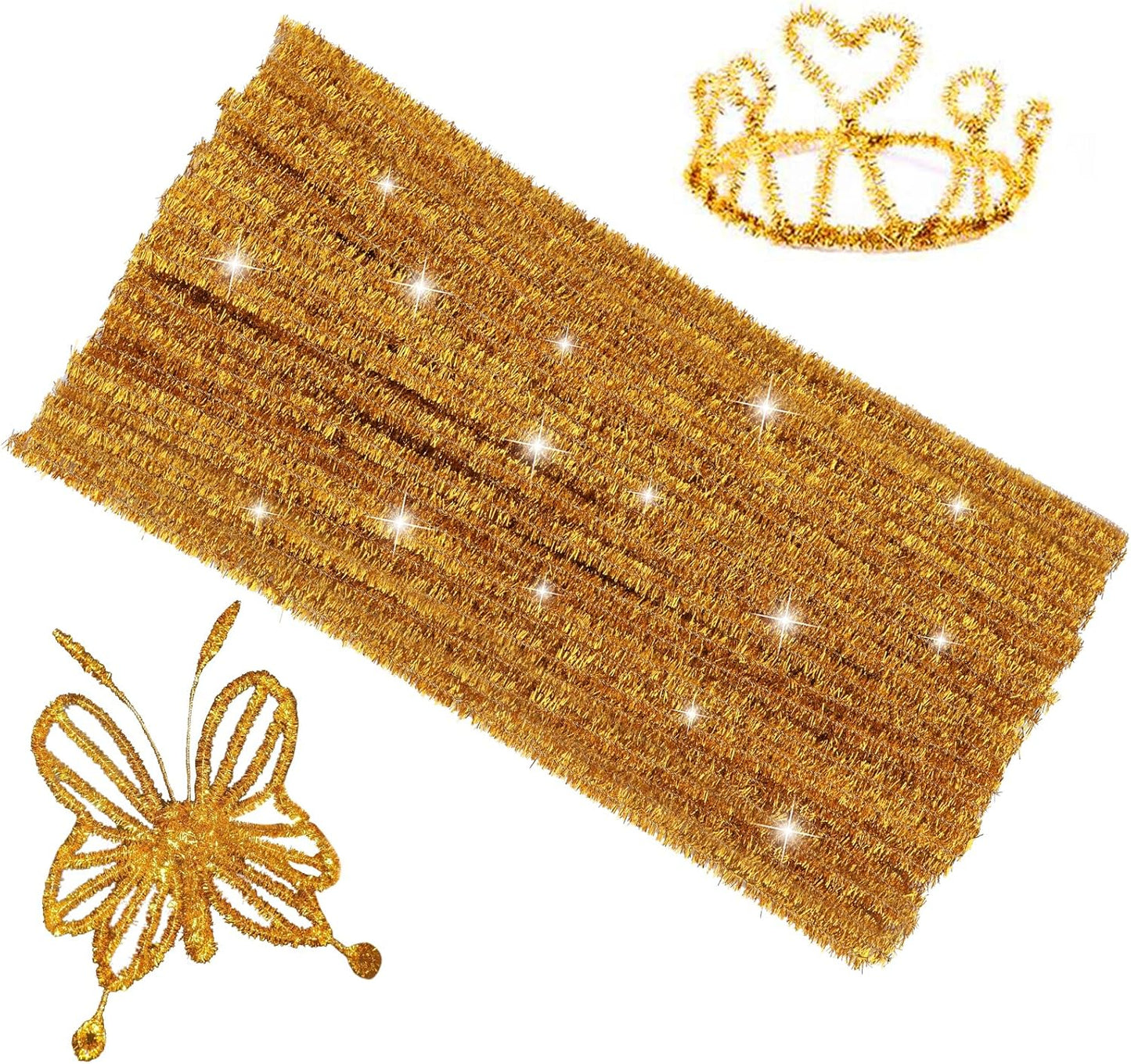 Pipe Cleaners Craft, 100Pcs Yellow Chenille Stems for Craft Supplies | Yellow Pipe Cleaners Bulk for Home Arts and Crafts Supplies, DIY Festivals Bouquet Limpia Pipas for Flower Making