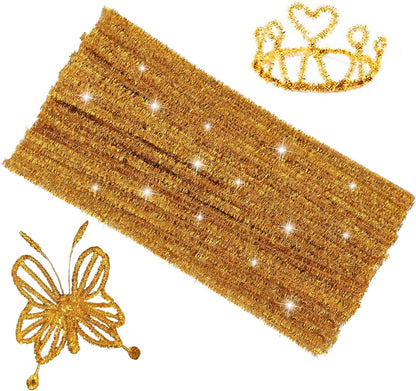 Pipe Cleaners Craft, 100Pcs Yellow Chenille Stems for Craft Supplies | Yellow Pipe Cleaners Bulk for Home Arts and Crafts Supplies, DIY Festivals Bouquet Limpia Pipas for Flower Making