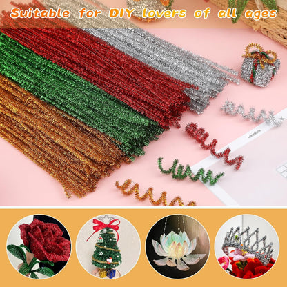 Pipe Cleaners Craft, 100Pcs Yellow Chenille Stems for Craft Supplies | Yellow Pipe Cleaners Bulk for Home Arts and Crafts Supplies, DIY Festivals Bouquet Limpia Pipas for Flower Making