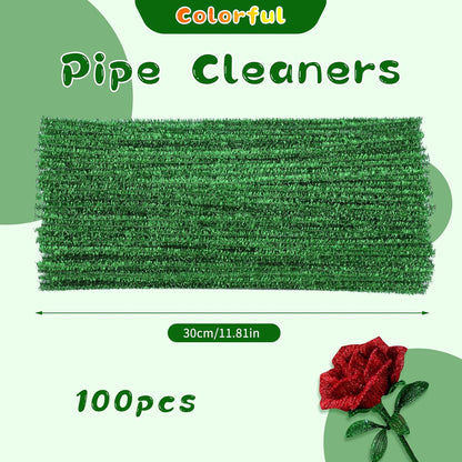Pipe Cleaners Craft, 100Pcs Yellow Chenille Stems for Craft Supplies | Yellow Pipe Cleaners Bulk for Home Arts and Crafts Supplies, DIY Festivals Bouquet Limpia Pipas for Flower Making