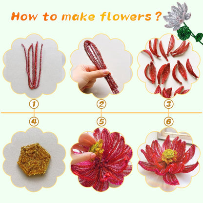 Pipe Cleaners Craft, 100Pcs Yellow Chenille Stems for Craft Supplies | Yellow Pipe Cleaners Bulk for Home Arts and Crafts Supplies, DIY Festivals Bouquet Limpia Pipas for Flower Making