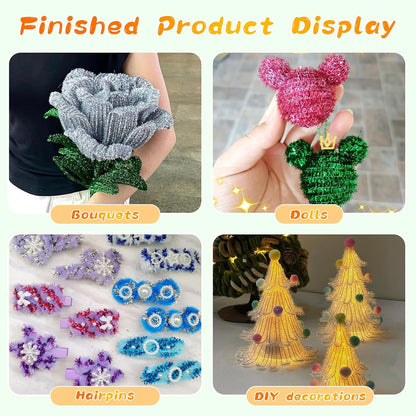 Pipe Cleaners Craft, 100Pcs Yellow Chenille Stems for Craft Supplies | Yellow Pipe Cleaners Bulk for Home Arts and Crafts Supplies, DIY Festivals Bouquet Limpia Pipas for Flower Making