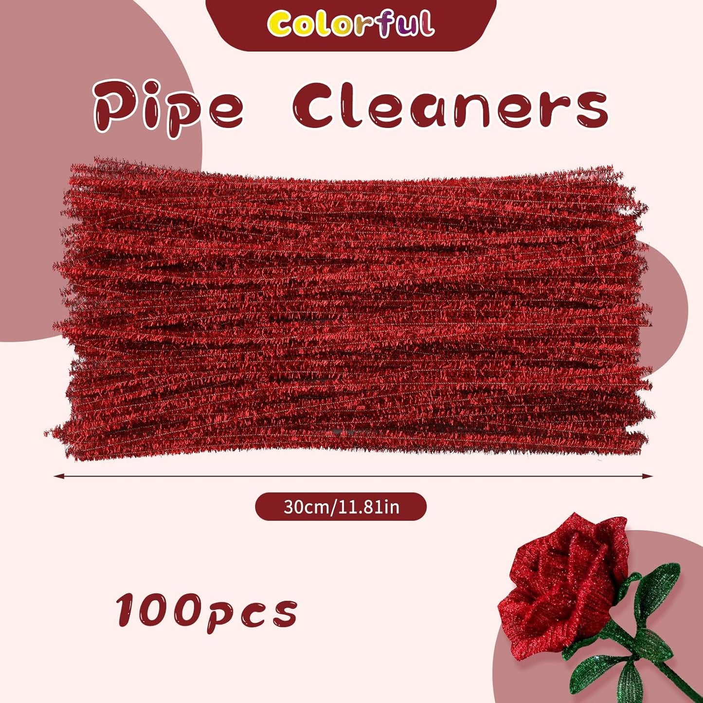 Pipe Cleaners Craft, 100Pcs Yellow Chenille Stems for Craft Supplies | Yellow Pipe Cleaners Bulk for Home Arts and Crafts Supplies, DIY Festivals Bouquet Limpia Pipas for Flower Making