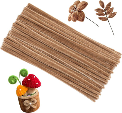 Pipe Cleaners Craft, 100Pcs Yellow Chenille Stems for Craft Supplies | Yellow Pipe Cleaners Bulk for Home Arts and Crafts Supplies, DIY Festivals Bouquet Limpia Pipas for Flower Making