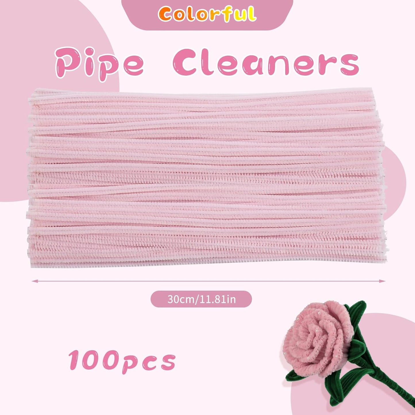 Pipe Cleaners Craft, 100Pcs Yellow Chenille Stems for Craft Supplies | Yellow Pipe Cleaners Bulk for Home Arts and Crafts Supplies, DIY Festivals Bouquet Limpia Pipas for Flower Making