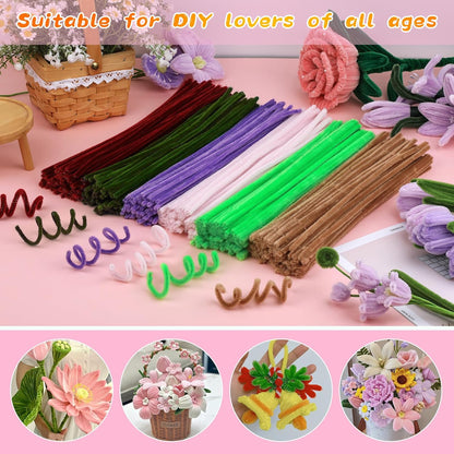 Pipe Cleaners Craft, 100Pcs Yellow Chenille Stems for Craft Supplies | Yellow Pipe Cleaners Bulk for Home Arts and Crafts Supplies, DIY Festivals Bouquet Limpia Pipas for Flower Making
