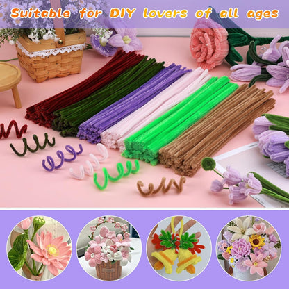 Pipe Cleaners Craft, 100Pcs Yellow Chenille Stems for Craft Supplies | Yellow Pipe Cleaners Bulk for Home Arts and Crafts Supplies, DIY Festivals Bouquet Limpia Pipas for Flower Making
