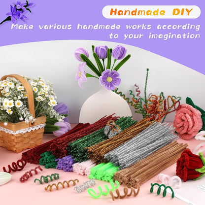 Pipe Cleaners Craft, 100Pcs Yellow Chenille Stems for Craft Supplies | Yellow Pipe Cleaners Bulk for Home Arts and Crafts Supplies, DIY Festivals Bouquet Limpia Pipas for Flower Making