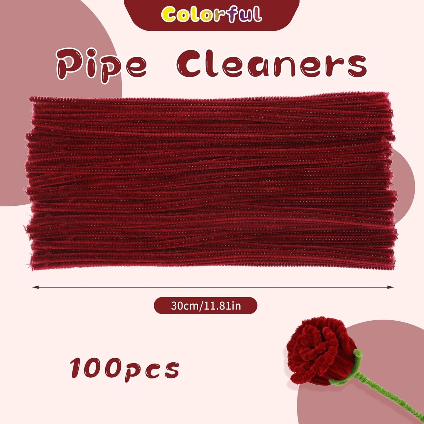 Pipe Cleaners Craft, 100Pcs Yellow Chenille Stems for Craft Supplies | Yellow Pipe Cleaners Bulk for Home Arts and Crafts Supplies, DIY Festivals Bouquet Limpia Pipas for Flower Making