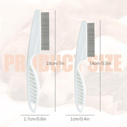 2 Pack Multifunctional Pet Comb, Upgrade Pet Grooming Brush Magic Tear Stain Removal Fine Tooth Stainless Massage Comb Kit for Puppies and Dogs (Yellow) (Pink)