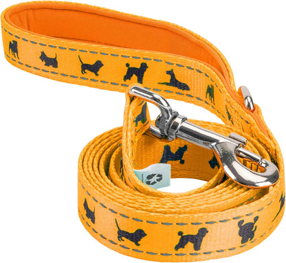 Reflective Dog Leash, Comfort Walking Leash, Yellow, Durable | Eco Friendly Recycled Water Bottle Dog Leash with Padded Handle, Soft & Strong Dog Leashes for Small, Medium or Large Dogs