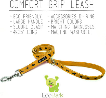 Reflective Dog Leash, Comfort Walking Leash, Yellow, Durable | Eco Friendly Recycled Water Bottle Dog Leash with Padded Handle, Soft & Strong Dog Leashes for Small, Medium or Large Dogs